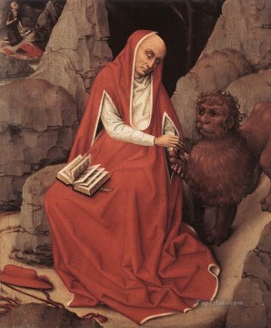 Rogier van der Weyden Painting - San Jerónimo y el León Pintor holandés Rogier van der Weyden